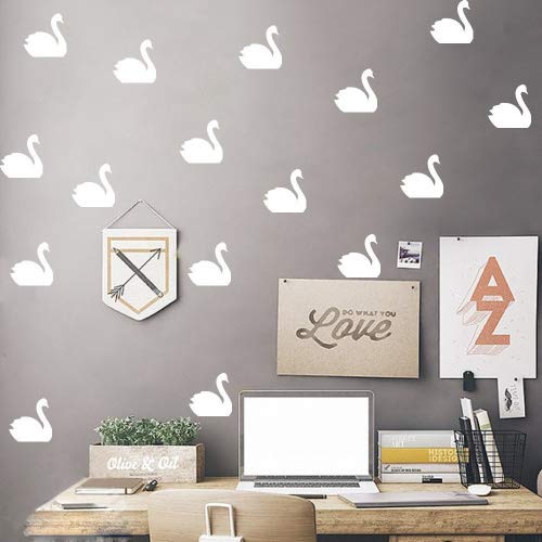 Lichi DIY little Swan Wall Sticker Decal for Children Nursery Room - White