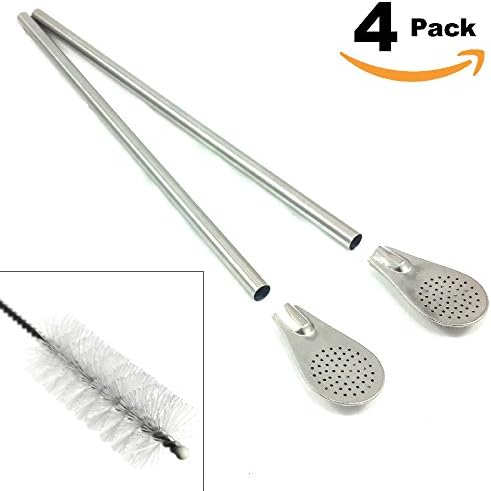 Steelution: Bombilla Filter Straw for Yerba Mate, Loose Tea, with Easy-clean Filter and Straw CleanerShips in Non-plastic Packaging (4)