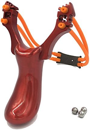 FRIENDLY Slingshot With Quality Rubber Bands Powerful For Outdoor Sport (Red)
