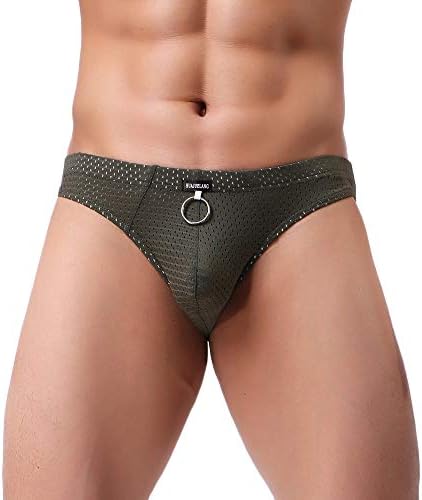 Men Underwear Briefs Breathable Ice Silk Triangle Bikinis Briefs Mesh Stretch Bulge Pouch Underwear Bikini
