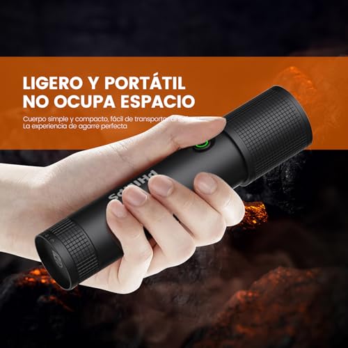 PHILIPS SFL2185 Linterna LED Recargable,10W Superbrillante Lampara de Mano, Linterna Impermeable con Zoom & 4 Modos de Luz, Adecuada para Senderismo, Caza, Camping, Emergencia
