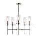 Light Society Montreal Cylindrical 5-Light Chandelier Pendant, Satin Nickel with Clear Glass Shades, Contemporary Modern Lighting Fixture (LS-C239-SN-CL)