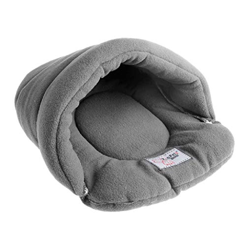 Seaskyer Soft Warm Pet Bed House, Cat Slipper Bed,Dog Bed, Covered Hooded Pet Bed, Plush Soft Cozy Nest Mat Pad Cushion Cat Dog (Gray, S)
