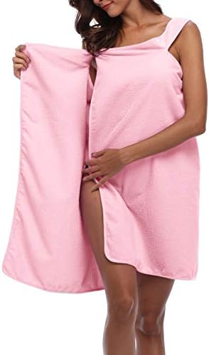 Coser Paradise Women's Spa Bath Towel Wrap with Snaps, Shower Robe with Straps