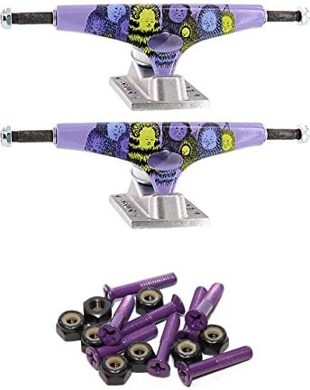 Krux Trucks Standard Vasconcellos 5.35" Skateboard Trucks with 1" Purple Mounting Hardware