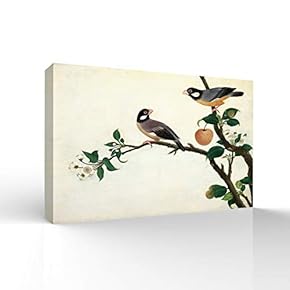Wall26-Canvas Wall Art-Classcial Flower and Bird Painting-Giclee Painting Wall Art for Bedroom Living Room Home Decoration - 12x18 inches