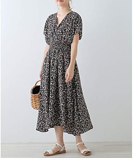 レイカズン Ray Cassin 花柄カシュクールワンピース 黒 Free ワンピース チュニック 通販 Amazon
