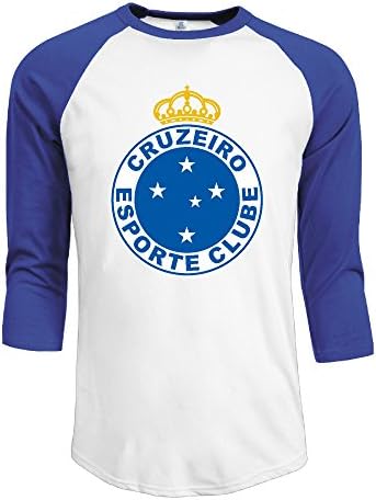 IYaYa Cruzeiro Men's 3/4 Sleeve Raglan Baseball Shirt RoyalBlue