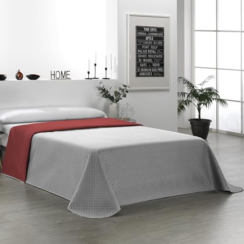 Martina Home Reversible Bedspread Red Grey for 150 cm Bed