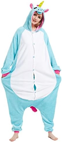 Yikaya Blue Christmas Party Cosplay Warm Womens Pajamas Animal Costume Sleepwear