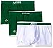 Lacoste Men's Cotton Stretch Trunk, Green/White/Green-3 Pack, Large