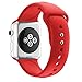 HUANLONG 38mm Soft Silicone Sport Style Replacement Band Iwatch Strap for Apple Wrist Watch Series 1 Series 2 Series 3 (Red 38mm S/M)