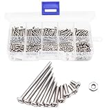 binifiMux 300pcs 2-56 Pan Phillips Machine Screws Hex Nuts Assortment Kit 304 Stainless Steel