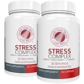 Silver Fern Stress Complex Supplement - Without Caffeine - Sleep, Worry, Mood & More - with Saffron Supplements, L-Theanine Supplement, & Myo-inositol - Natural Stress Relief Supplement (Pack of 2)
