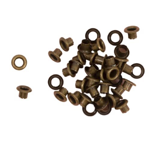 Craftelier - Pack of 40 Basic Eyelets Ideal for Card Making, Scrapbooking and Crafts | Valid for Various Materials | Size Approx. Inside Diameter 5 mm and Outside Diameter 8 mm - Vintage Bronze Colour