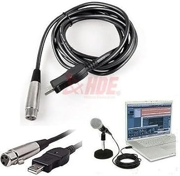 Amazon Com Xlr Female To Usb Male 3m 9ft Cable Cord Adapter Vocal Recorder Microphone Link Computers Accessories