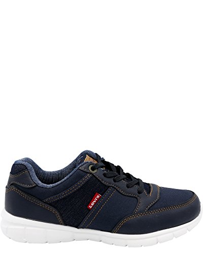 Levis Boy's Staple Denim Sneaker (Big Kid),Navy,4