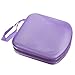 Foxnovo Portable Clear Plastic 40 CD DVD VCD Disc Holder Storage Box Bag Wallet Case Protector Organizer (Purple)