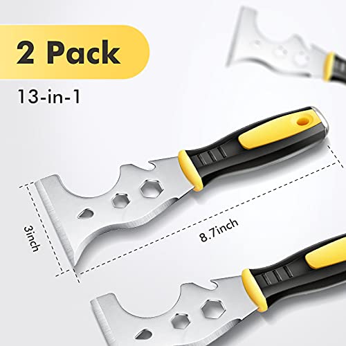 13in1 Metal Paint Scraper Paint Tool 2 Pack Scraper Tool for Wood Multifunctional Paint Tool