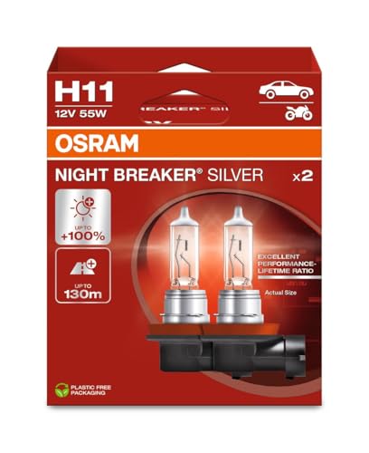 OSRAM NIGHT BREAKER® SILVER, H11, halogen headlight lamps, Hanging folding box (2 lamps)