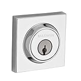 Baldwin SC.CSD.260.6L.DS.CKY.KD Contemporary Square Single Cylinder Deadbolt, Polished Chrome