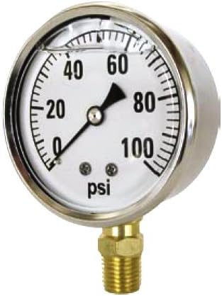 Valley Industries 2 1/2" Single Scale Liquid-Filled OEM Gauge; 0-100 PSI (2141GXB100)