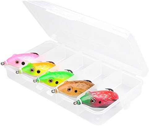 5pcs/ set Soft Rubber Frog Fishing Lures Lifelike Design Topwater Soft Frog Baits Hollow Body Double Hooks Snakehead Bass Bait