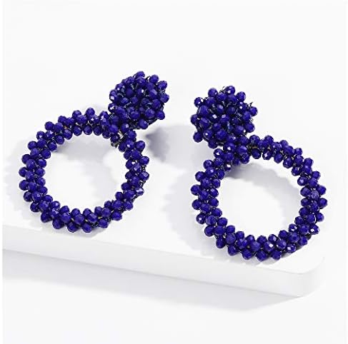 BEST LADY Statement Beaded Hoop Earrings - Fashion Bohemian Handmade Whimsical Drop Earrings for Women Jewelry, Idear Gifts for Mom, Sisters and Friends