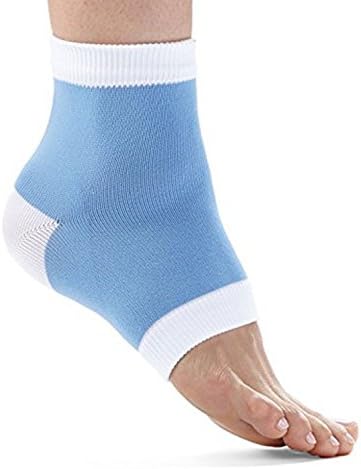 Runee High Quality Moisturizing Silicone Gel Heel Socks For Dry, Hard, Cracked Skin, Open Toe (Blue)