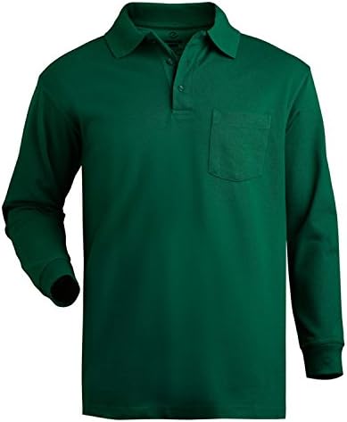 LogoUp Men's Edwards Long Sleeve Pique Pocket Polo