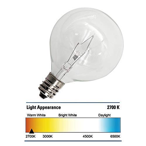 6 Pack Wax Warmer Bulbs,25 Watt Bulbs for Full Size Scentsy Warmers,G16.5 Globe E12 Incandescent Candelabra Base Clear Light Bulbs for Candle Wax Warmer,1.97 Inches,Long Last Lifespan - Thumbnail 2