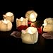 Youngerbaby 24pcs Warm White Flickering Timing Function LED Tea Light Candles (with Decor Rose Petals) Flameless Battery Operated Tealights with Timer (6 Hrs on 18 Hrs Off) for Wedding Christmas Party