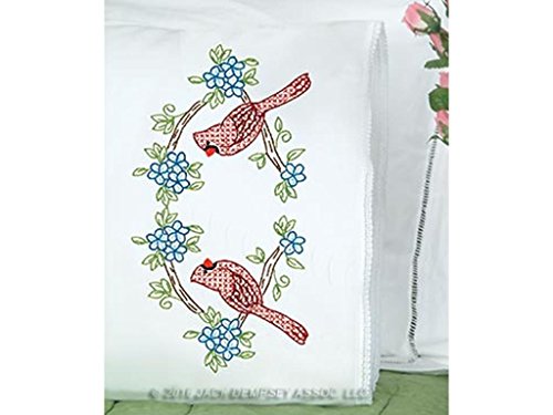 Jack Dempsey JDN1800.712 Pillowcase Lace Cardinals