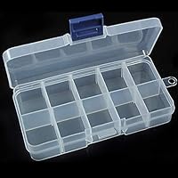 zsjhtc 1Pc 10 Compartment Storage Box Jewelry Pill Beads Holder Organizer Case Nail Art Tips Tool