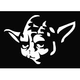 Yoda Decal Vinyl Sticker|Cars Trucks Laptop| White |5.5 x 3.75 in|LLI312