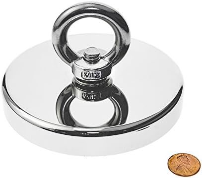 Super Strong Neodymium Fishing Magnets, 880 lbs(400 KG) Pulling Force Rare Earth Magnet with Countersunk Hole Eyebolt Diameter 4.72 inch(120 mm) for Retrieving in River and Magnetic Fishing