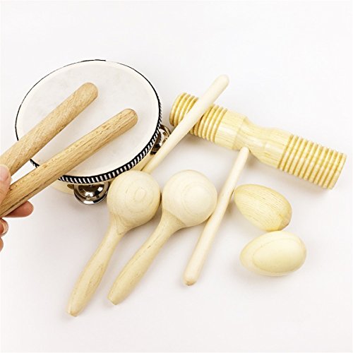 Wood Baby Toy 8pcs Drum Eggs Baby Wooden Rattle Montessori Toys Baby Gift Development Toys for Child Baby Teether Toys