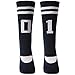 Colorfox Youth Team Sports Socks Teen Custom Number Crew Socks for Soccer, Football, Basketball 1 Pair Navy