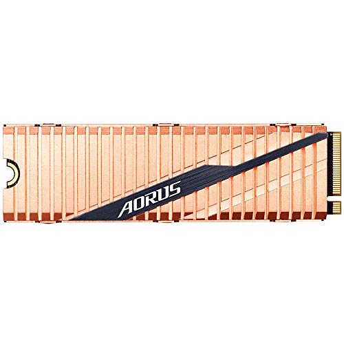 GIGABYTE AORUS NVMe Gen4 M.2 Interfaz PCI-Express 4.0 de 1TB para juegos de alto rendimiento, esparcidor de calor de cobre de cuerpo completo, Toshiba 3D NAND, búfer de caché DDR, SSD GP-ASM2NE6100TTTD-R (renovado)