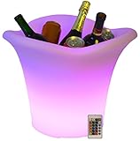 Color Changing Party Wine Ice Bucket, Remote Controlled Rechargeable Large 16 Colors LED Waterproof Indoor/ Outdoor Party Ice Bucket by Vina