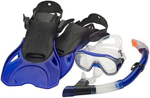 Z Leader Adult Caicos Super Snorkel Set, Blue/Black, Medium