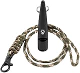 The Dog Lady TDL Gun Dog Training Whistle with Lanyard Black Army Rope