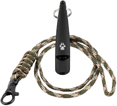 The Dog Lady TDL Gun Dog Training Whistle with Lanyard Black Army Rope