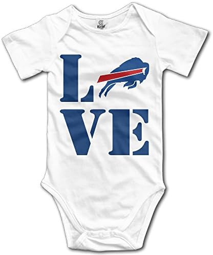 U9 6-24 Months Newborn Babys Boy's & Girl's Love Buffalo Logo Bills Short Sleeve Romper Bodysuit Outfits White Size 6 M