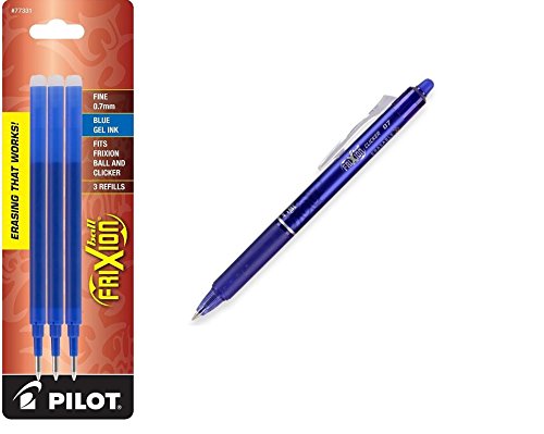 Pilot Gel Ink Refills for FriXion Erasable Gel Ink Pen, Fine Point, Blue Ink Bundle: Bundle Includes 1 Pack of Refills…
