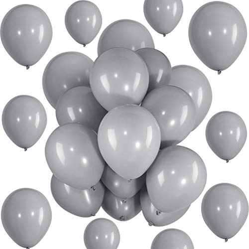 Hestya Gray Balloons 100 Pack 10 Inch Party Balloons Gray Latex Balloons for Weddings, Birthday Party, Bridal Shower, Party Decoration (10 Inch, Gray)