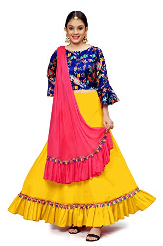 Fashion Dream Girl’s Cotton Silk Digital Printed Readymade Lehenga Choli(Ylw) Fashion Dream Girl’s Cotton Silk Digital Printed Readymade Lehenga Choli(Ylw)