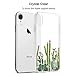 Unov Case Compatible with iPhone XR Case Clear with Design Slim Protective Soft TPU Bumper Embossed Pattern 6.1 Inch (Cactus Succulents)