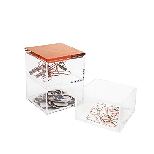 Moosy Life Rose Gold Paper Clip Holder, Drawer Organizer, Moonlight