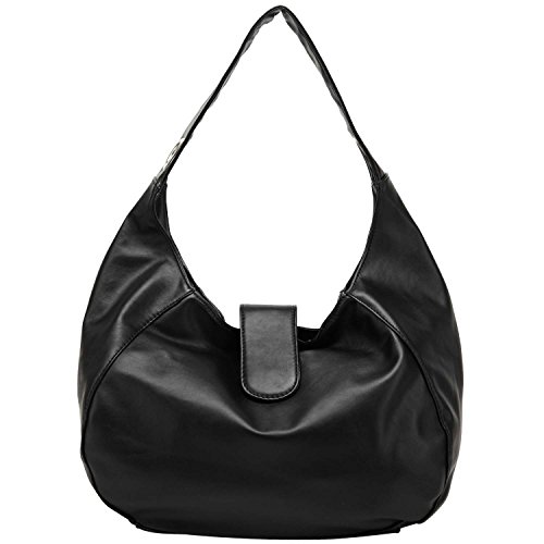 FASH Limited Chic Hobo Handbag Casual Bag PU Leather Bag - Black